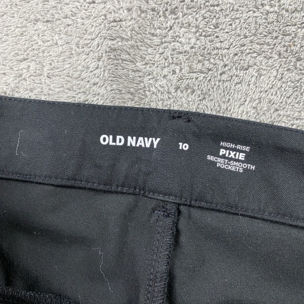 Old Navy Pixie Secret-Smooth Pockets Straight Pants Womens 10 Black High Rise - Picture 8 of 13